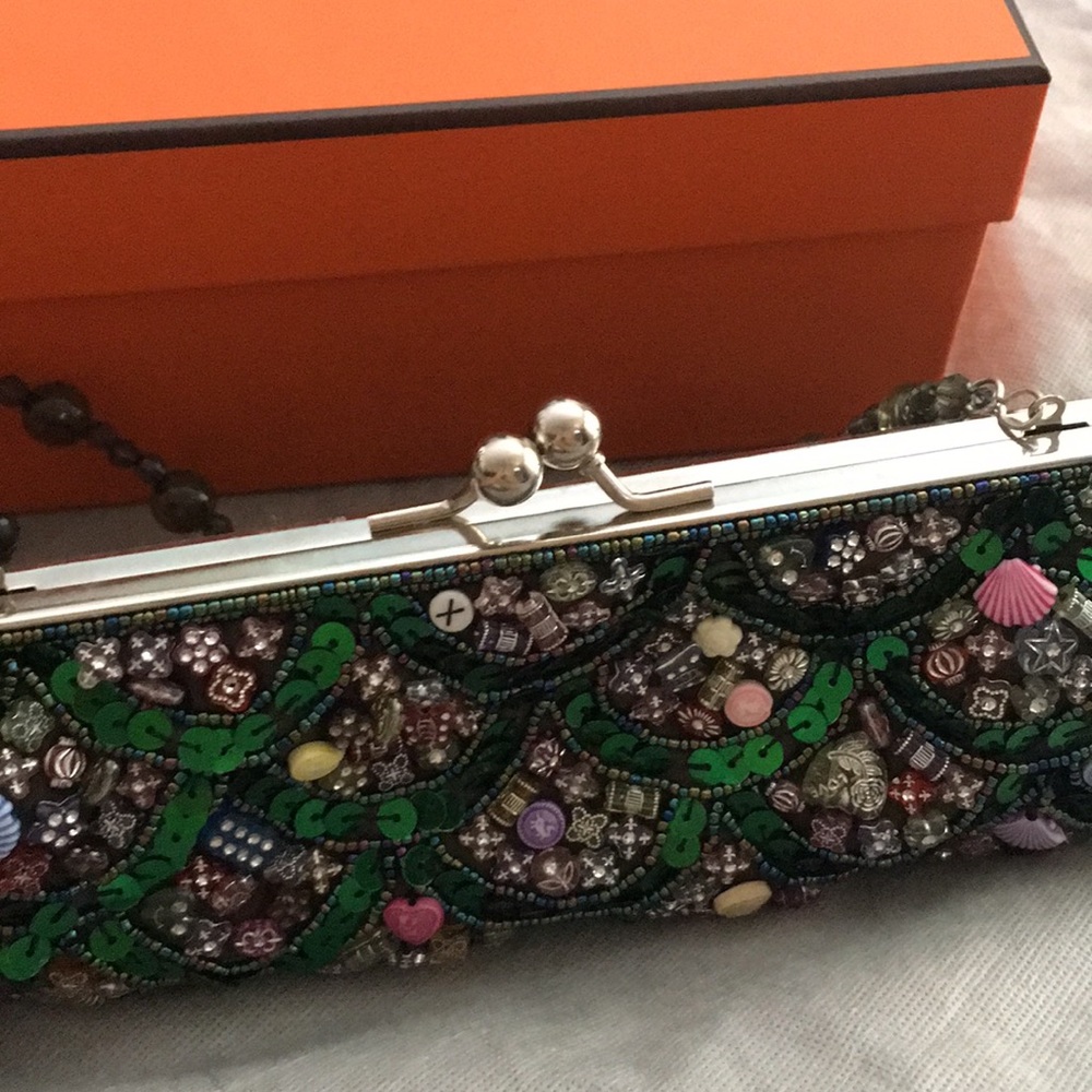 Beautiful green beaded bag